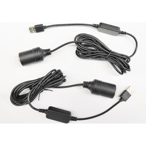 Converter Adapter Wired Controller USB Port To 12V Car Cigarette Lighter Socket Female Power Cord for Power Bank DVR