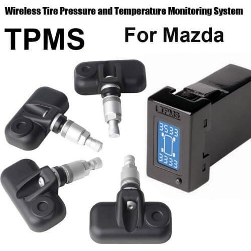 Car tpms tire pressure Tire Pressure Alarm Systems Security for Mazda+4pcs Internal sensor