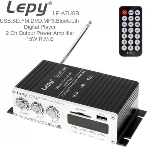 Car Mini Hi-Fi Stereo Audio Amplifier 12V Auto Audio FM MP3 Player Support USB /SD /DVD/ CD with Remote Controller