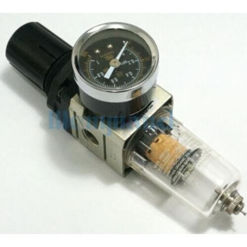 AW2000-02 Air Filter Regulator Port Size 1/4" With Gauge And Bracket Manual Drain