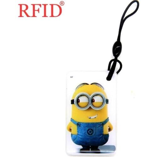 UID S50 1K 13.56MHz RFID Changeable Rewritable Card Keyfob Key Token IC Card Cartoon Dropping Glue Keychain Access Control Card