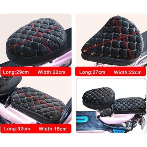 Front Seat Round Head Motorcycle Seat Cover Plush Warm-keeping Plus Velvet Thickening Soft Seat Protector