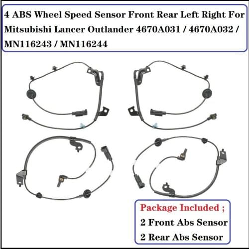 ABS Wheel Speed Sensor Front &Rear - Left &Right For Mitsubishi Lancer Outlander 4670A031 / 4670A032 / MN116243 / MN116244