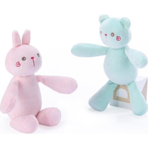 Baby Toys 0-12 Months Soft Anime Rabbit Bear Baby Rattles Plush Toys Soothing Sleep Musical Plush Toys For Newborn Baby