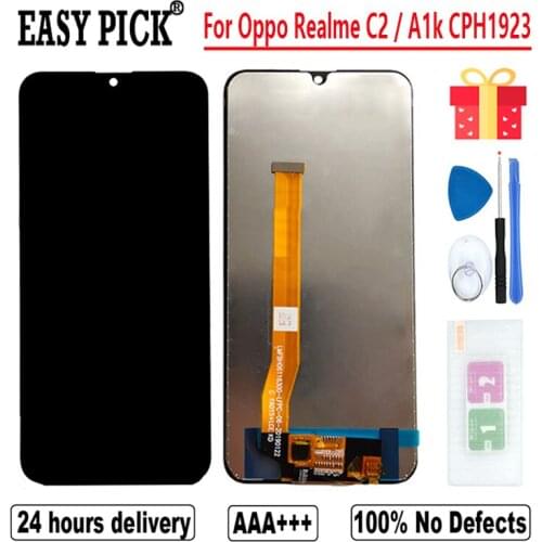 For OPPO Realme C2 RMX1941 RMX1945 LCD Display Touch Screen Digitizer Assembly Free Tools For Oppo A1k CPH1923