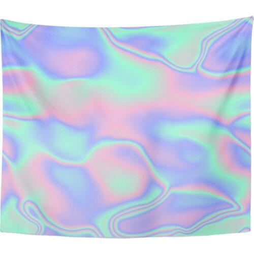 Pink Hologram Holographic Waves Purple Iridescent Pattern Rainbow Multicolor Tapestry Home Decor Wall Hanging for Living Room