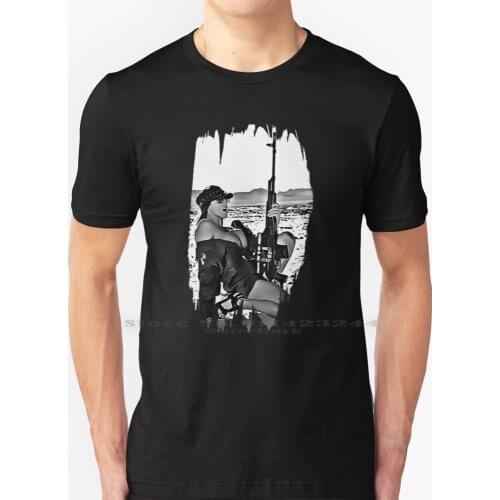 Hot Ariella Ferrera With Sniper Rifle T Shirt 100% Pure Cotton Ariella Ferrera Ariella Ferrera Hot Girls Hub