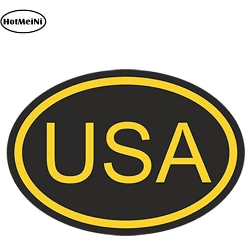 HotMeiNi 13cm x 9.1cm Car Styling USA Oval Car Sticker California Plate Colors Country Code Waterproof Door Window Accessories