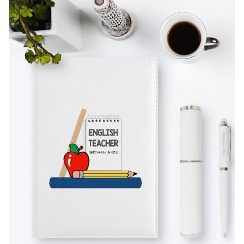 Personalized English Teacher 2020 Leather Organizer & Pen Gift Set-2