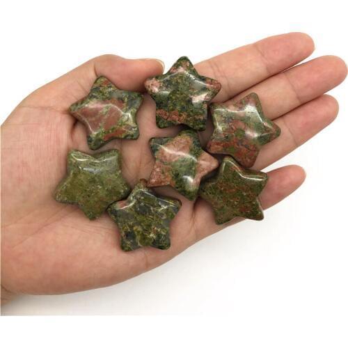 Beautiful 1PC Natural Unakite Star Shaped Crystal Gemstone Healing Stones Decor Crafts DIY Stone Natural Quartz Crystals