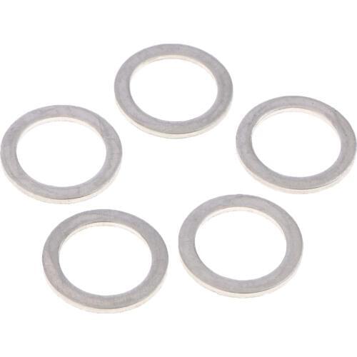 M14 Aluminum Oil Pan Drain Plug Gasket for Kia 21513-23001, Pack of 10, Silver