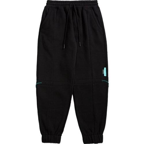 Sensir Menswear | Autumn Knitted Pants Street Solid Color Simple Loose And Versatile Drawstring Leggings Mens Plush Pants