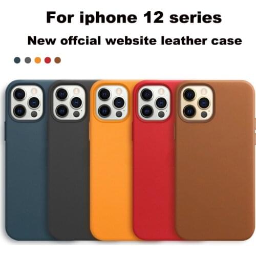 Official Geniune Leather Case for iPhone 12 Pro 12 Mini Cases Luxury 1:1 Wireless Charge Cover for iPhone 12 Pro Max Leather