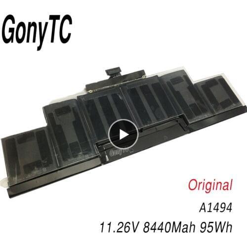 95Wh 11.26V A1494 Original Battery For Apple Macbook Pro 15" Inch Retina A1398 Late 2013 Mid 2014 Years MGXC2 MGXA2 ME293 ME294