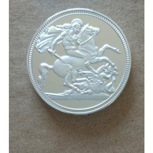 British Empire Charles III Dragon Slayer Commemorative Silver Plated Coin Souvenir Challenge Collectible Coins Collection