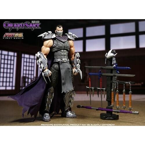 First Gokin Alloy Villain Boss Utrom Shredder Action Figure Model Toy Include Weapons 9.5inch