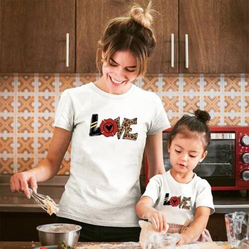 Mommy And Daughter Matching Clothes Mother Kids Tshirt Family Look Parent-Child Set Woman Girls Baby Matching Outfits Summer