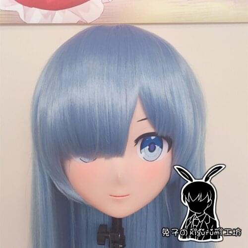 RB0717)Customize Full Head Resin Cartoon Cosplay Japanese Character Anime Role Play Crossdress Kigurumi Mask With Back Shell
