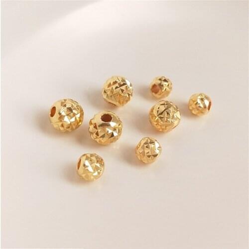 14K Gold Filled Pineapple bead diamond cut bead round bead DIY bracelet necklace loose bead accessories