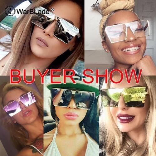 WarBLade Luxury Square Sunglasses Women Brand Designer Female Sunglass Vintage Rimless Sun Glasses For Women Men Sunglass Mirror