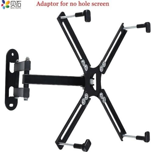 Universal Adjustable Full Motion LCD TV Wall Mount Monitor Bracket Support Screen Bracket Adaptor for NO VESA Hole Screen