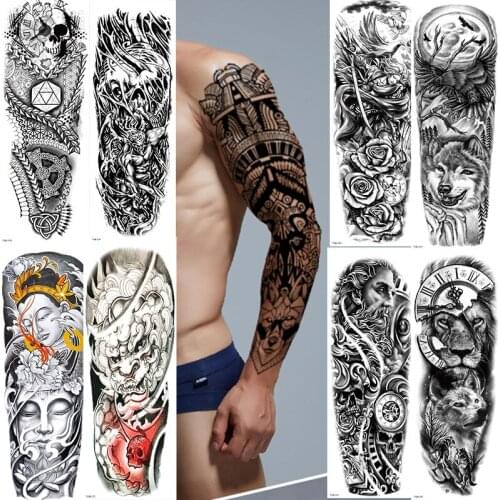 Fake Tattoo Tiger Fox Cuckold Wolf Temporary Sex Tattoos Arm Leg Chest Waterproof Tatoo Men Women Temporal Body Tattoo Sticker