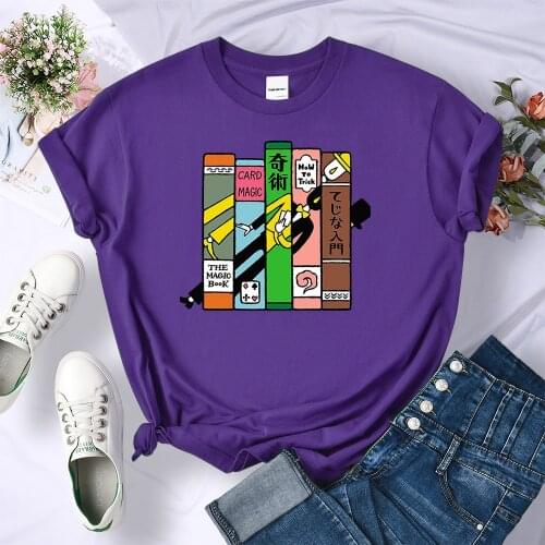 Clown The Magic Book Kawaii Print Women T Shirts Summer Style Casual Wear Crewneck Tee Clothes Crewneck Loose Womens T-Shirt