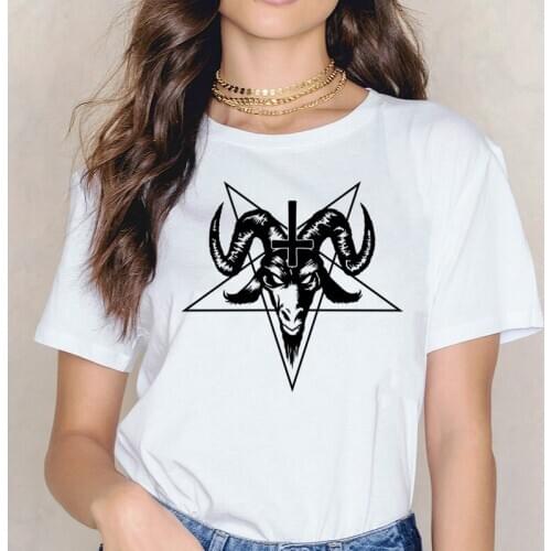 Satan T Shirt Evil Demon women Reaper Grim Tee Death female funny Satanist Baphomet Tshirt Scary T-shirt Top Satanism clothes