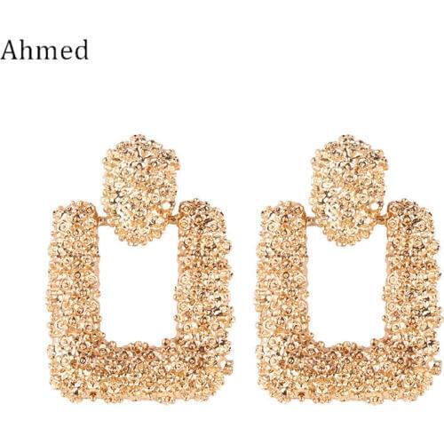 Ahmed Fashion Statement Earrings 2018 for Women New Charm Metal Geometric Drop Dangle Earring Jewelry Wholesale Gifts