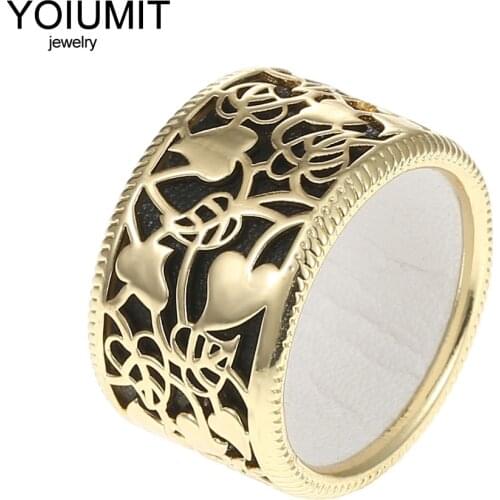 Cremo New Fashion Gold Color Heart Shaped Hollow Ring Elegant Bijoux Femme Finger Rings Reversible Leather Bagues pour femme