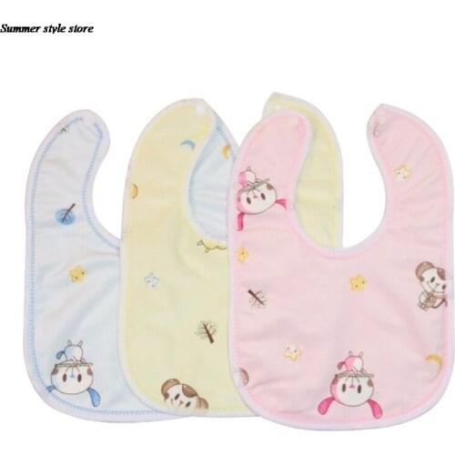 1Pcs Baby Waterproof Bibs Cartoon Printing Infant Girls Boys Toddler Scarf Bandana Bibs For Kids Random Color