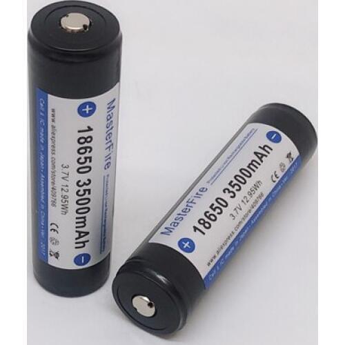 10pcs/lot MasterFire Protected Original 18650 3.7V 3500mAh 10A Rechargeable Battery Lithium-ion Batteries with PCB Made in Japan