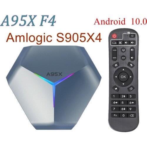 10PCS TV Box A95X F4 Amlogic S905X4 RGB Light Quad Core Android 10 4G 64GB Dual 5G Wifi BT 8K Youtube HD 4K Smart Media Player