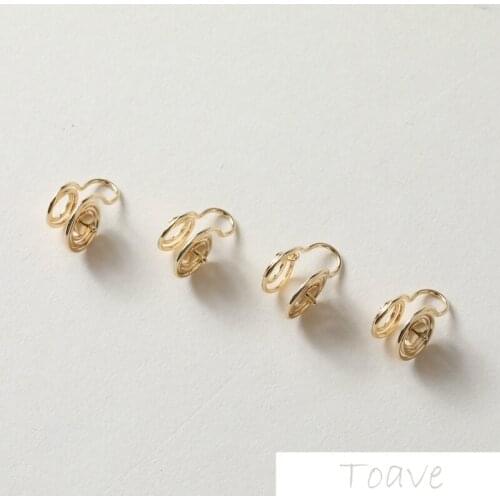 14K Gold-Coated Mosquito Coil Painless Ear Clip DIY Ear Stud Basic Hand Material Accessories 2pcs