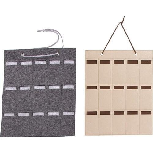 2 Pcs Glasses Organizer Sunglasses Organizer Storage Hanging Bag Sunglasses Eyeglasses Display Grey & Beige+Brown