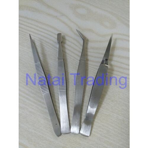 4pcs antistatic hard carbon fiber magnetic tweezers for diesel injector shims taking out, common rail tool