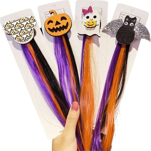 6 Style Halloween Childrens Pretty Dress Up Hairpin Headdress Duckbill Clip Bat Pumpkin Animals Hairpin For Girls Dressing