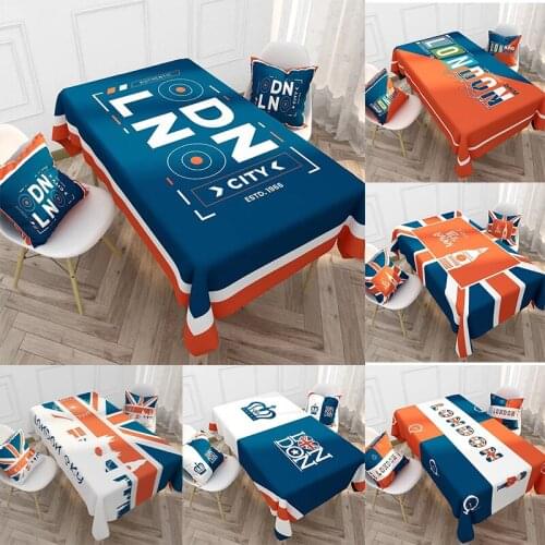 British Pattern Waterproof Dustproof Dest Tea Table Cloth Cover Oilproof Cotton Linen Household Tablecloth