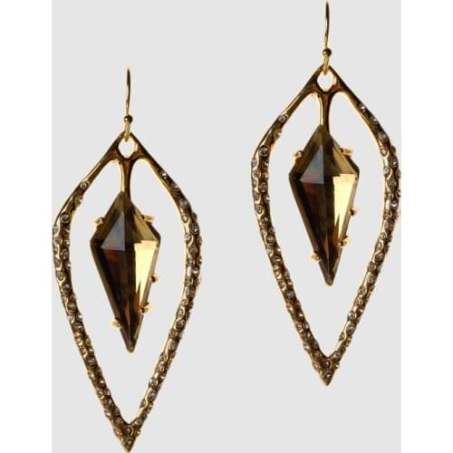 Amorita boutique trendy silver color crystal drop earrings