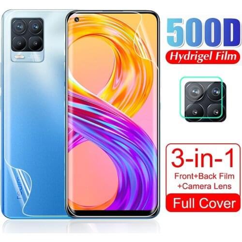 For OPPO Realme 8 Pro Soft Hydrogel Screen Protector Camera Lens Front Back Protective Film Not Glass GT Neo Narzo 30 5G C21 V13