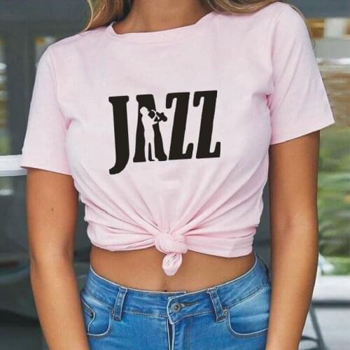 Summer Short Sleeve Music Tee Shirt Femme Jazz T-shirt Newest Saxophone Funny R&B T Shirt Women Tops Casual Camisas De Mujer