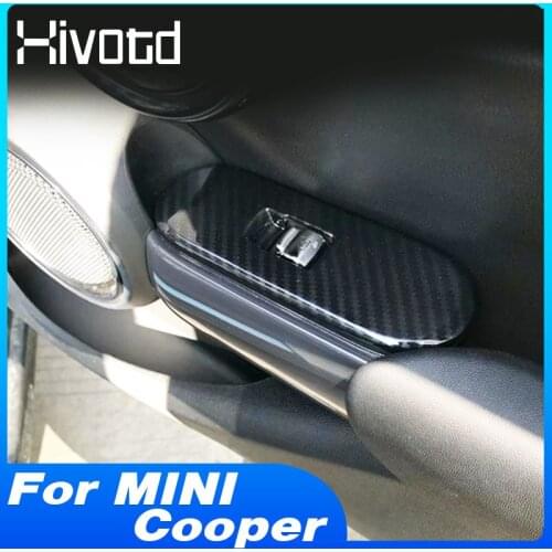 Hivotd Inner Door Armrest Control Panel Window Lift Switch Cover Trim Interior Accessories Garnish Parts For MINI Cooper F55 F56
