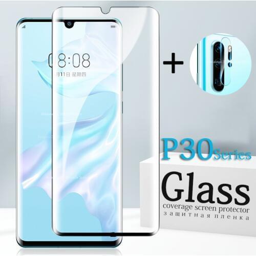 3D Full Curved tempered glass For huawei p30 pro screen protector back Camera lens Film For huawei p30 lite p 30 protective Glas