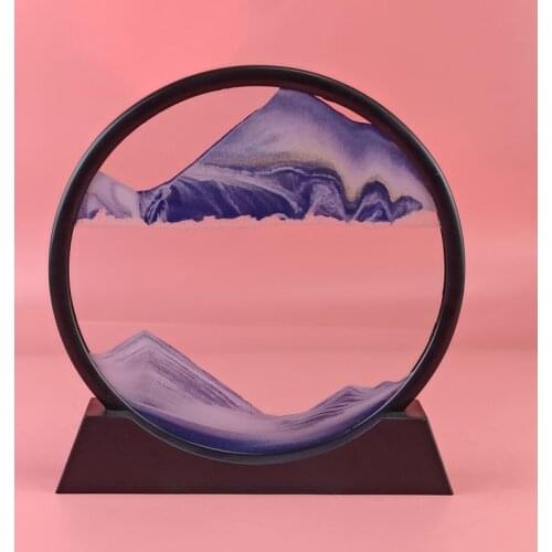 Dynamic Quicksand Painting Living Room Decoration Creative Indoor Home Desktop Decoration Round Glass Simple Housewarming Gift