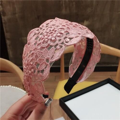 Korea High Quality Yarn Weaving Lace Hair Accessories For Girls Hair Band Hair Bows Flower Hairband Crown Headbands For Women