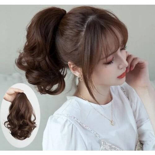 Short Wavy Curly Synthetic thick Claw Ponytail Clip in Hair Extension 14Inch 35CM 90g Jaw Claw PonyTail Womens Hairpieces