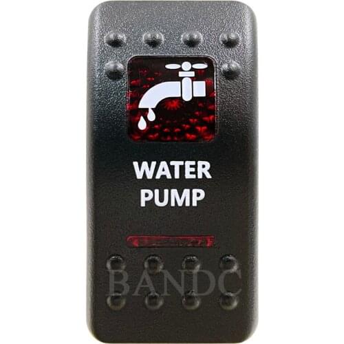 Cover Cap Only！WATER PUMP Rocker Switch Cover Cap Red Window Labeled for Boat Truck ARB Carling NARVA Control Cap Accessories
