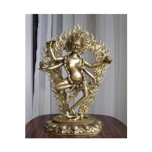 Copper crafts decoration bronze factory Tibetan Buddhist bronze carving nice decorative design Dakini buddha statue 30cm