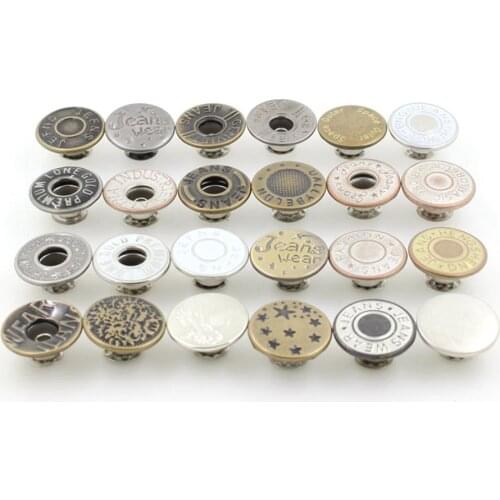 10 Pcs/lot 17mm Retro Metal Button Fashion Jeans Buttons for DIY Sewing Clothes Trousers Vintage Combined Buckle Sewing Material