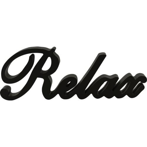 Matt Black Wooden Words Sign Free Standing "Relax" Desk/Table/Shelf/Home Wall/Office Decoration Art, 12 x 4.25 x 1 Inch